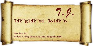 Téglási Jolán névjegykártya